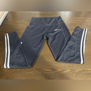 Adidas 3 Stripes Leggings Black Climalite Side Pocket Size Small